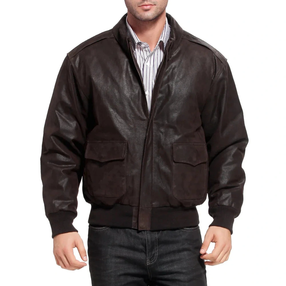 Stoere Heren A2 Bomberjack Bruin Leer: Vintage Look, Altijd Cool!